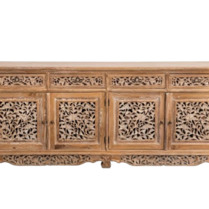 Consola de 4 cajones y cuatro puertas en madera de Mango